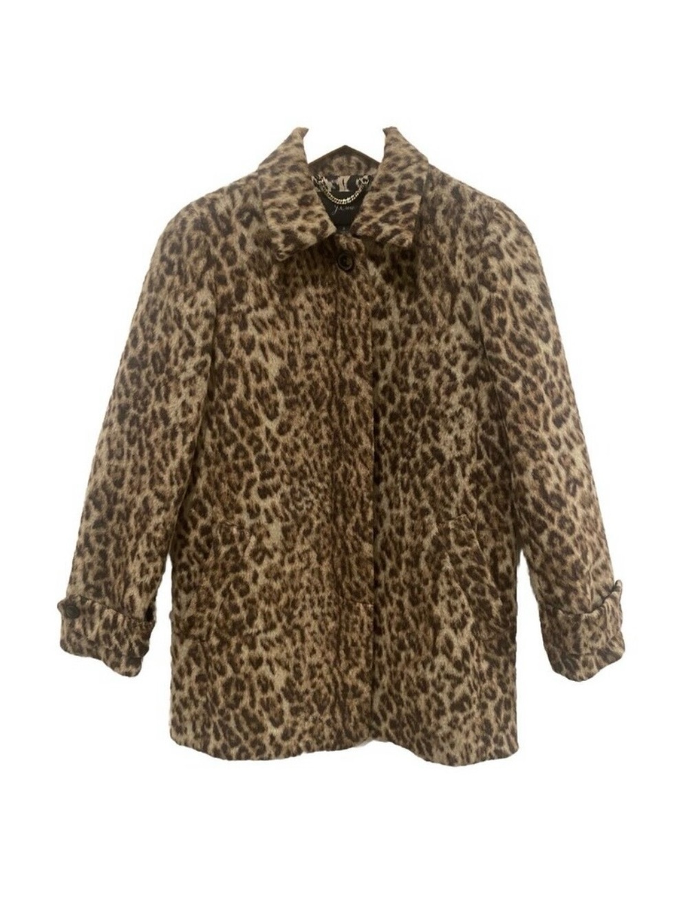J. Crew Factory Leopard Print Teddy Coat in Brown and Black